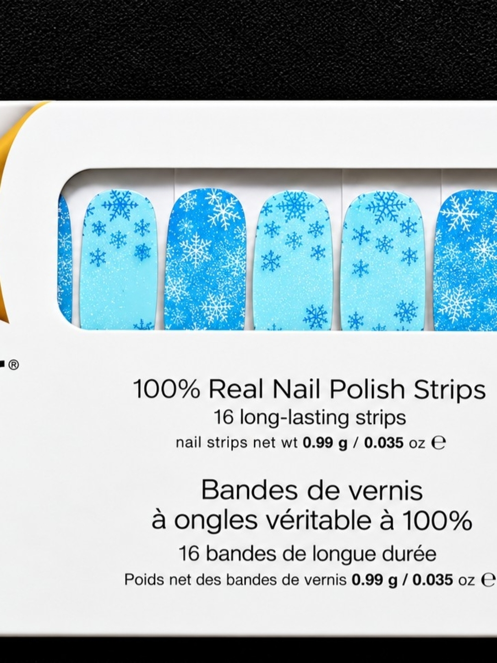 Holiday Snowflake Blue Nail Polish Strips